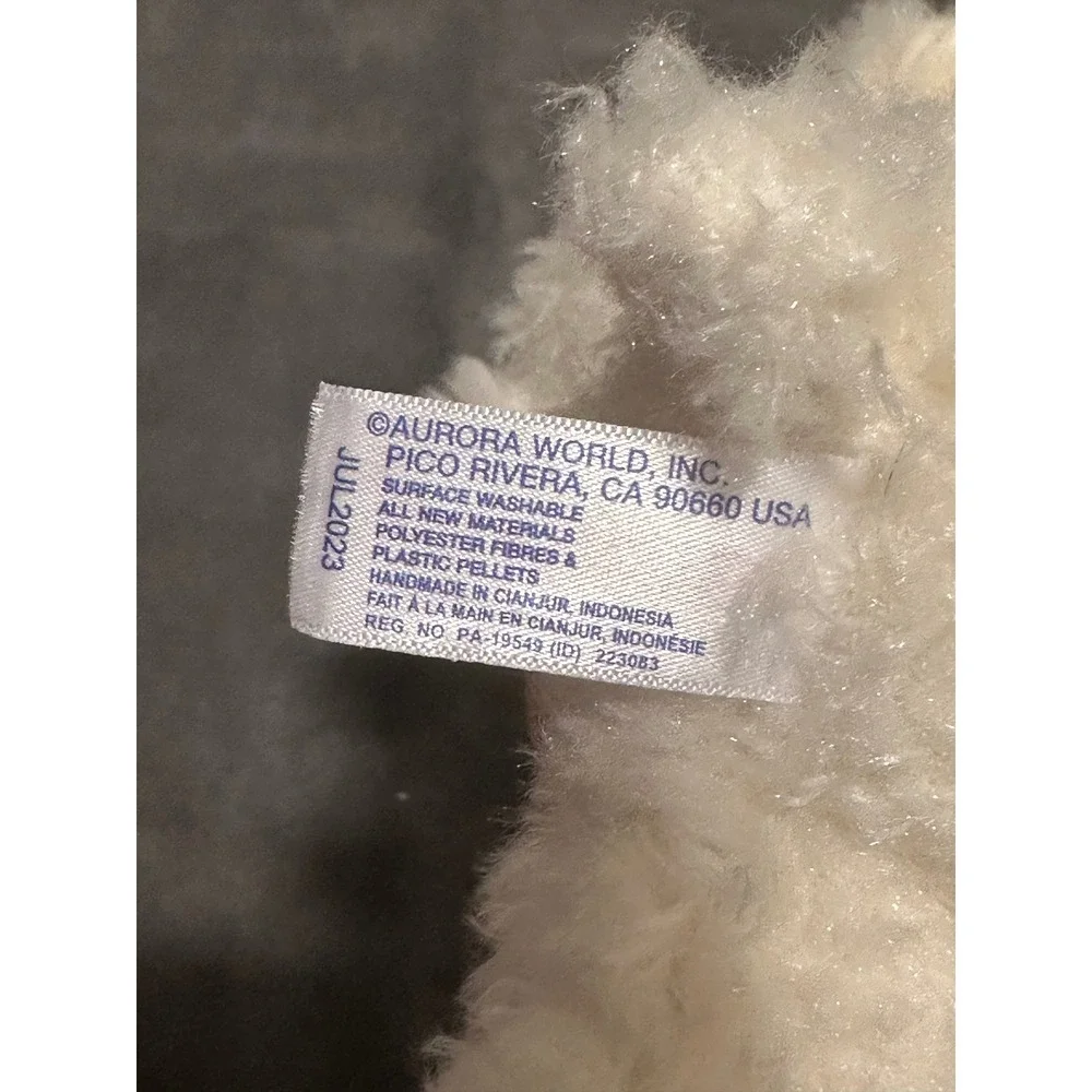 Aurora World Cream Lamb Plush Stuffed Animal Sheep Sherpa Fleece 7.5 Inch